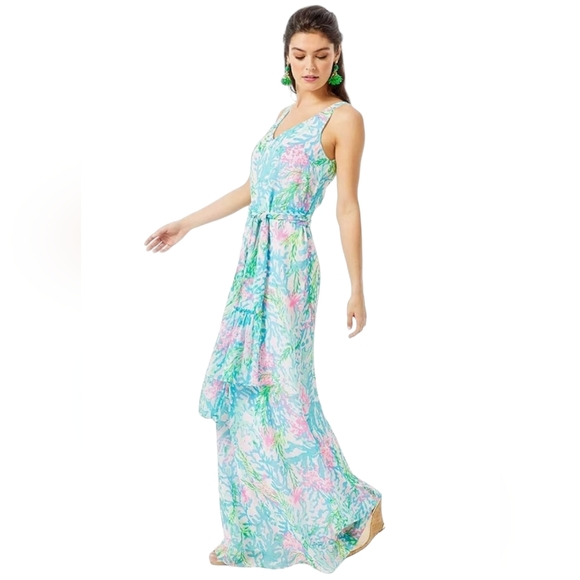 Lilly Pulitzer Dresses & Skirts - Lilly Pulitzer Lani Maxi Women Small Dress Coral Bay Sleeveless Dainty Feminine
